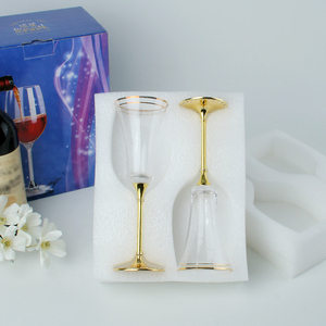 Verrerie en cristal pour vacances de mariage, dégustation charonnay, vin étincelant, sublimation, verre de <span class=keywords><strong>champagne</strong></span> avec bordure dorée - Product Image 5