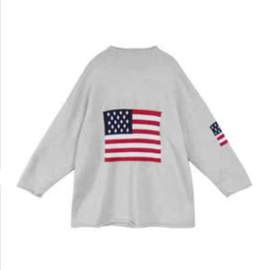 <span class=keywords><strong>Pull</strong></span> en tricot d'hiver pour femmes, col rond à manches longues avec double <span class=keywords><strong>drapeau</strong></span> américain en polyester/nylon - Product Image 4