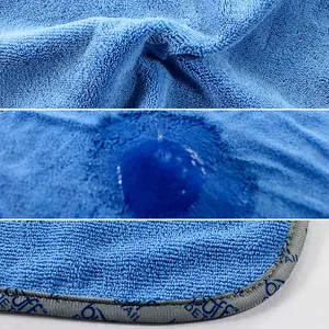 Embroidery Microfiber Plush Drying Towel For Car Care Microfiber Quick Dry Car Wash Towel Microfiber Terry Auto Cleaning Cloth