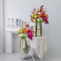 Hotselling 60cm centerpiece bruiloft decoratie kunstmatige zijden bloemenbal hoge kwaliteit op maat gemaakte tafelbloem realistisch