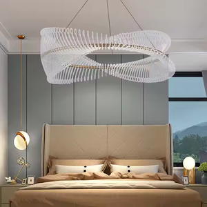 Acrylique vague maison lustre éclairage salon hôtel centre commercial forme d'arête de poisson lampes suspendues - Product Image 2