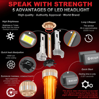 Lampu Mobil Premium H11 75W 6500Lm 6500K dari Aluminium Penerbangan F12 Berkualitas Tinggi untuk Meningkatkan Visual di Rak Toko Eceran Suku Cadang Mobil
