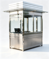 Cabine de sécurité préfabriquée en acier inoxydable et verre, moderne, portable et durable, pour écoles, parkings et immeubles de bureaux
