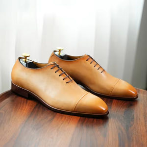 Zapatos Oxford Formales de Cuero Genuino para Hombre, Esenciales para Reuniones, con Cordones, Impermeables, Transpirables, Antideslizantes, para Oficina, Bodas y Fiestas - Product Image 2