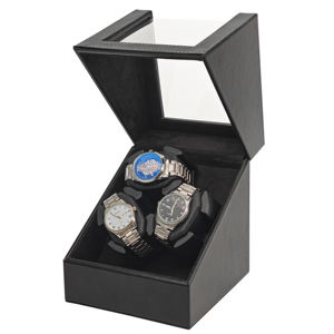 Boîte <span class=keywords><strong>Remontoir</strong></span> <span class=keywords><strong>Automatique</strong></span> Triple pour Montres Mécaniques, en Cuir PU Noir, avec Mode <span class=keywords><strong>Silencieux</strong></span> Actif et Arrêt <span class=keywords><strong>Automatique</strong></span> - Product Image 5
