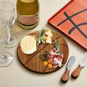 Juego de tabla de quesos redonda de bambú Juhao con cuchillo y tenedor para servir en fiestas y uso doméstico - Product Image 2