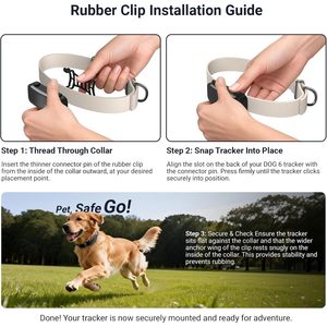 Clip en caoutchouc Merom pour collier GPS Tracti Dog 6, remplacement, noir, paquet de 4, accessoire de suivi durable pour animaux de compagnie - Product Image 4