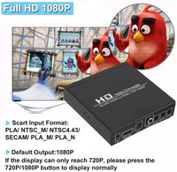Convertisseur SCART/HDMI vers HDMI, adaptateur vidéo audio HD SCART vers HDMI avec sortie audio coaxiale 3,5 mm pour échelleur vidéo PAL/NTSC