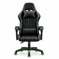 Silla de Juego para Espacios Comerciales de Esports, Giratoria 360 Grados, Espuma de Alta Densidad de Curado en Frío, Cuero PU Antimanchas, Luces LED RGB, Soporte Lumbar