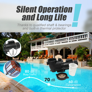 Pompe de circulation d'eau de <span class=keywords><strong>piscine</strong></span> enterrée à double vitesse 2HP à haut rendement énergétique pour la <span class=keywords><strong>filtration</strong></span> de l'eau de <span class=keywords><strong>piscine</strong></span> - Product Image 2