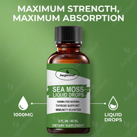 AegleWell OEM Gouttes liquides de mousse de mer 1000mg par dose Soutien de la thyroïde Renforceur immunitaire Sans gluten Végétalien Herbes naturelles Adulte