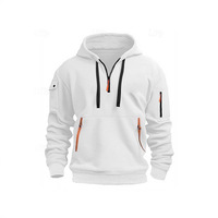 Sweat-shirt polaire décontracté à manches longues pour homme avec capuche et fermeture éclair, style tendance pour l'hiver – Agent de dropshipping Euro-Américain