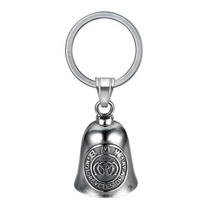 Titanium Steel Lucky <b>Bell</b> Charm Necklace Polished Retro Punk Miami Motorcycle Lettering Asymmetry Alphanumeric Script Band - Product Image 2