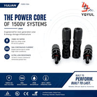 Connecteur solaire YULIAN IP67 étanche 1500V 50A, prise de câble photovoltaïque pour système de panneaux solaires