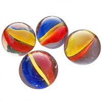 Kelereng Bola Kelopak Tiga Warna 25MM, Manik-manik Besar Retro, Dekorasi Akuarium Yo-yo, untuk Bermain, Kekerasan: Tidak Beratapuhan