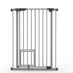 Babysafe-Valla de hierro moderna para mascotas, nueva puerta de seguridad para escaleras con cierre de botón, patrón sólido transpirable para perros en caja - Product Image 1