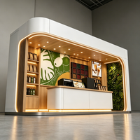 Bois brut tout compris Mall drinks kiosque encastré dans une armoire lumineuse