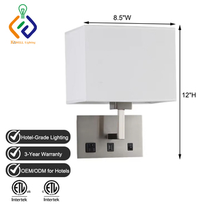 Hotel Project Manufacturer Factory Supplier Fixtures Headboard Sconce Lamparas De Pared Hotel Wall <strong>Lamp</strong> With Outlets and <strong>USB</strong> - Product Image 4