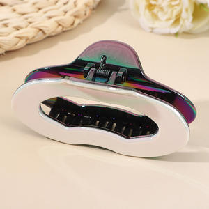 Grande pince à cheveux simple en plastique, dégradé nuage, pinces requin, accessoires pour cheveux - Product Image 5