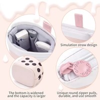 Mignon télescopique lait thé porte-crayon école fournitures de bureau bureau tiroir organisateur porte-stylo papeterie pochette sac