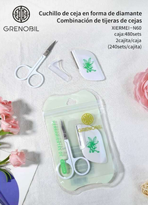 Set per la cura delle sopracciglia Grenobil, lama affilata in acciaio inossidabile, manico in plastica, forbici per destrorsi per la cura delle sopracciglia - Product Image 3