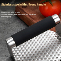 Presse à hamburgers en acier inoxydable avec poignée antidérapante, 3 spatules de barbecue, outils de grillade, kit de presse à burgers