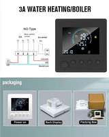 Thermostat intelligent Wi-Fi Tuya de type 86 européen 3A pour le contrôle du chauffage de l'eau/du chauffe-eau |   Réglable en Fahrenheit/Celsius