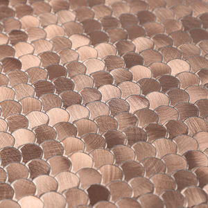 Mosaico Metálico de Aluminio en Forma de Concha Mini Color Cooper para Decoración de Fondo de TV - Product Image 4