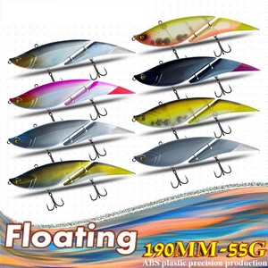 2026 <span class=keywords><strong>GAMA</strong></span> 190mm 55g Leurre de pêche rigide multi-articulé à 2 segments, nageur artificiel flottant pour achigan et brochet, avec queues DIY - Product Image 2