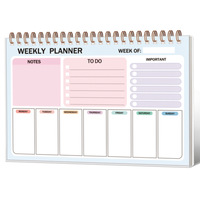 Cahier à spirale simple bobine Cahier de calendrier quotidien hebdomadaire créatif