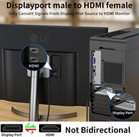 Adaptateur DisplayPort vers HDMI, adaptateur DP vers HDMI mâle vers femelle plaqué or 1080P pour HP, HDTV, projecteur, ordinateur de bureau, etc.