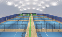 Dôme à ossature pneumatique à grande portée pour salle de sport intérieure, arène multisports