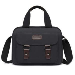 Vintage Men's Canvas Bag Simple Business Travel Shoulder Handbag Large Capacity Crossbody <b>Backpack</b> for Outdoor Trip - Product Image 3