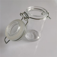 Pot en verre écologique de 100 ml, forme droite, pour épices et herbes, avec couvercle à clip, en vente
