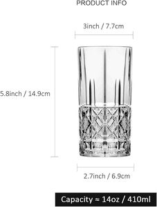 Wholesale Thick Reusable Eco-Friendly Lead Free Crystal Whiskey Scotch <b>Bourbon</b> Rum Gin Water Cocktail <b>Glasses</b> Break Resistant - Product Image 6