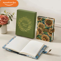 Carnet de notes vintage B6 en tissu floral avec serrure à combinaison, stylo, pochette, logo personnalisé, cadeau, journal intime pour femmes, bureau, voyage