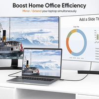 Cable USB C 3.1 a HDTV de 6 pies, compatible con adaptador de video de alta resolución 4K 30Hz, conecta el teléfono móvil a la pantalla del televisor o monitor.