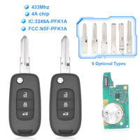 Clé de voiture pliable de remplacement OEM, télécommande 3 boutons avec lame métallique pour système de verrouillage centralisé