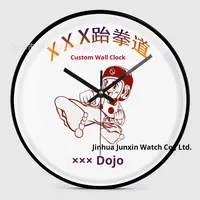 Jam Dinding Ruang Tamu Plastik Modern Desain Dekoratif Wajah Kustom Grosir, Jarum Kuarsa Analog, Baterai, Tampilan Analog