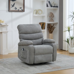 <span class=keywords><strong>Fauteuil</strong></span> inclinable pivotant à 360 degrés moderne avec massage, chaleur, alimentation électrique, structure métallique, porte-gobelets et poches latérales - Product Image 2