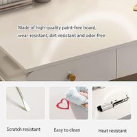 Coiffeuse de chambre moderne avec miroir LED lumineux, tiroirs de rangement et table d'appoint