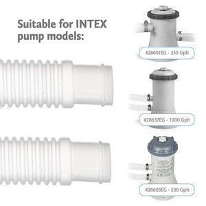 Tuyau de remplacement pour piscine gonflable, pour pompes Intex 300 330 530 1000 gallons, tuyau flexible en PVC avec pinces, accessoires de piscine - Product Image 2