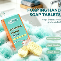 Tablettes de savon moussant pour les mains, biodégradables, en vrac, avec étiquette privée personnalisée, pour une mousse fine et crémeuse