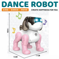 Robot chien de compagnie électrique interactif, chanteur et marcheur, avec lumière LED, musique, articulations multiples mobiles, en plastique, à piles