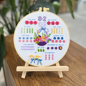 3 Bộ thêu Kit cho người mới bắt đầu người lớn tìm hiểu 33 mũi khâu khác nhau Bộ dụng cụ thêu thủ công - Product Image 3