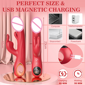 Flatternder G-Punkt-Dildo-Vibrator Klitoris-Nippel-Stimulator Massagegerät Erotikspielzeug Rabbit-Vibrator für Frauen Weibliche Masturbation - Product Image 5