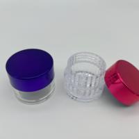 Pot en plastique PS givré transparent 15 ml, couleur personnalisée, emballage pour poudre libre, couvercle en plastique, conception de logo, modèle 007, marque OEM pour cosmétiques