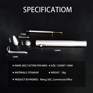 Stylo d'écriture à boulon en titane personnalisé <span class=keywords><strong>EDC</strong></span> avec boîte noire - Product Image 6