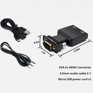 Adaptador <span class=keywords><strong>Convertidor</strong></span> de <span class=keywords><strong>VGA</strong></span> <span class=keywords><strong>a</strong></span> HDTV con Cable de Audio y Alimentación, Diseño Compacto para Conectar PC Portátil <span class=keywords><strong>a</strong></span> Monitor de TV - Product Image 4