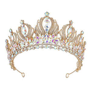 Nouvelle couronne de princesse en cristal pour mariage, diadème de reine, alliage, coiffure de mariée, <span class=keywords><strong>strass</strong></span>, couronne de concours, diadèmes - Product Image 4